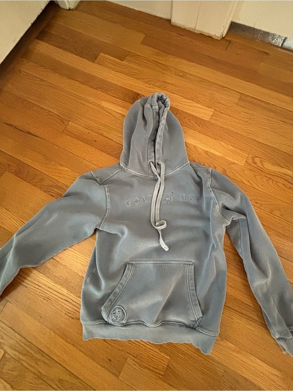 Kids Pullover Hoodie in Washed Blue - Goat USA
